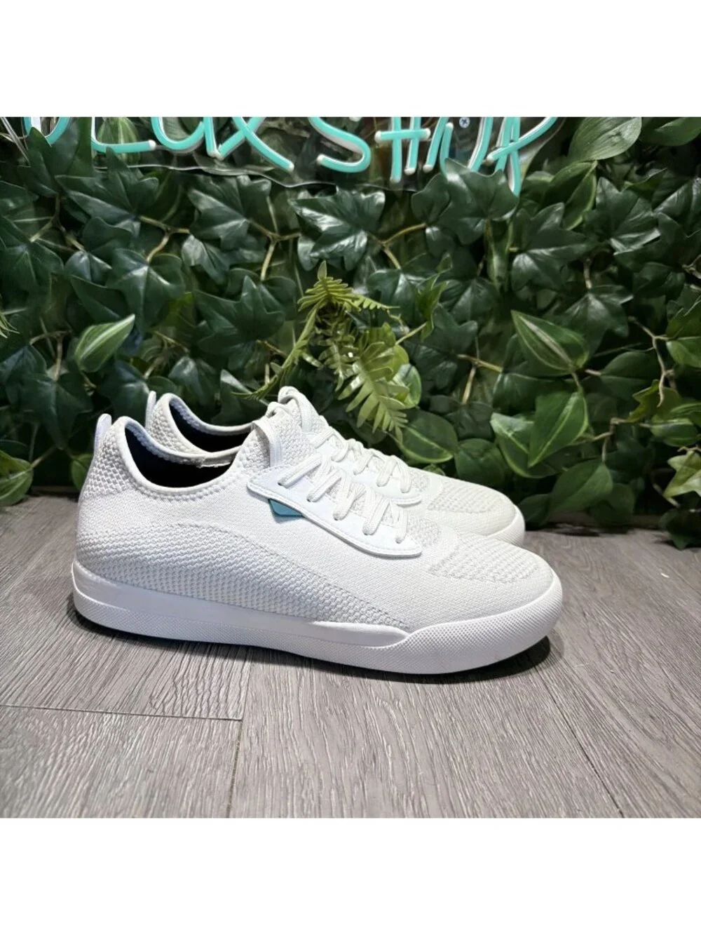 Vessi Shoes Womens 9 Weekend Sneakers White Knit Lace Up Round Toe Low Top